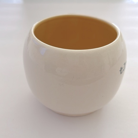 Thirsty round Ceramic Coffee Mug Cup Yellow Glaze pre owned - Picture 4 of 6